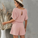 Stylish Short-Sleeved Summer Women’s Jumpsuit for Comfortable Fashion - Himpall